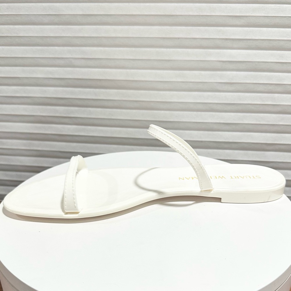 🌹STUART WEITZMAN 🌹 Sawyer Rubber White Sandals Size: 12 - Picture 3 of 10
